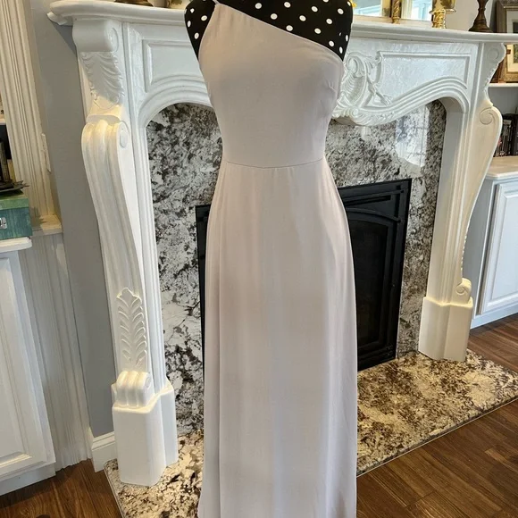Elegant one shoulder dress- champagne color - Picture 1 of 5